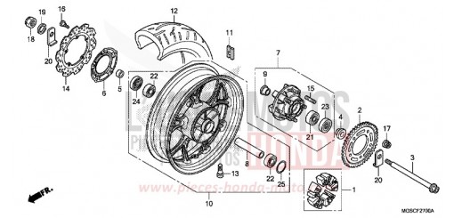 ROUE ARRIERE NC700DD de 2013